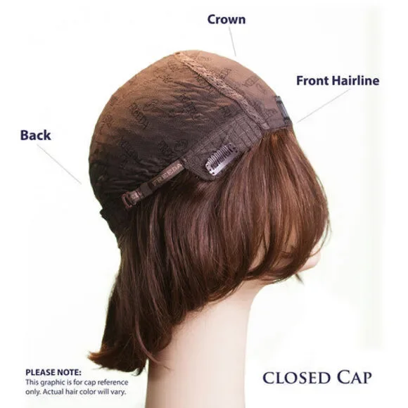 Freeda Wigs Linda SKIN TOP Medium Brown With Highlights Size L PRE-CUT